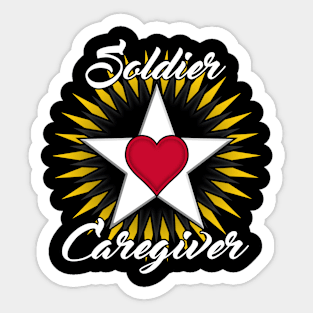 Soldier Caregiver white font design Sticker